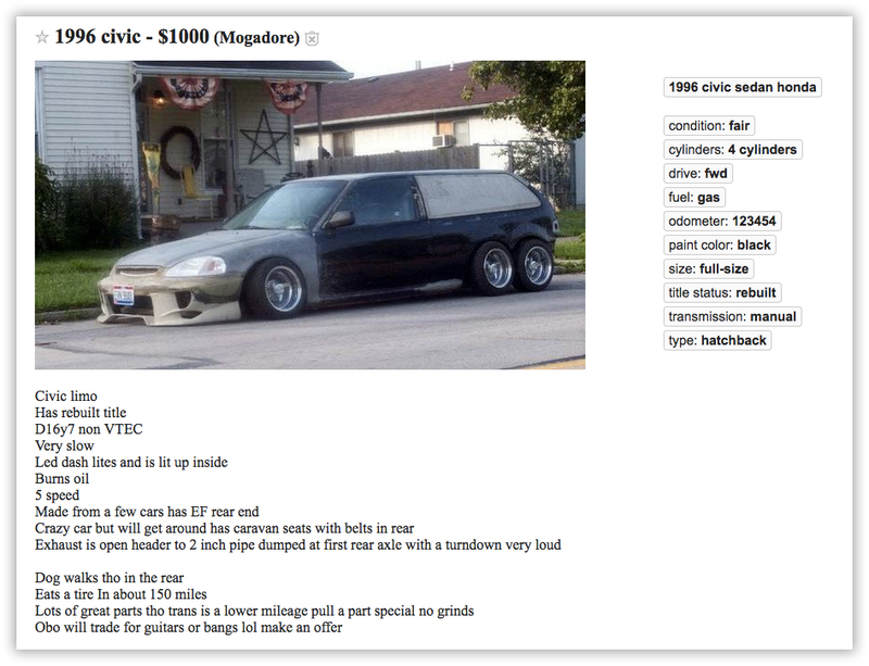 Illustration for article titled Behold The Custom Honda Civic I Will Drive Into The Apocalypse